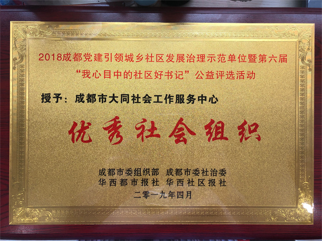 成都優(yōu)秀社會組織